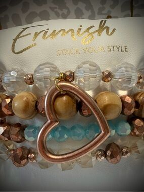New ERIMISH Bracelets 4 Pc- Heart - Custom Regular, Kids or Extended Size